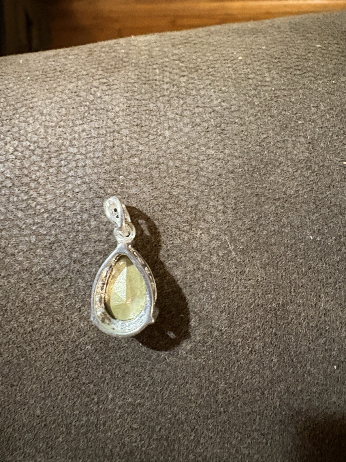 Silver Tone Teardrop Multicolor Crystal Charm Pendant, Bezel Set, Nickel-Free