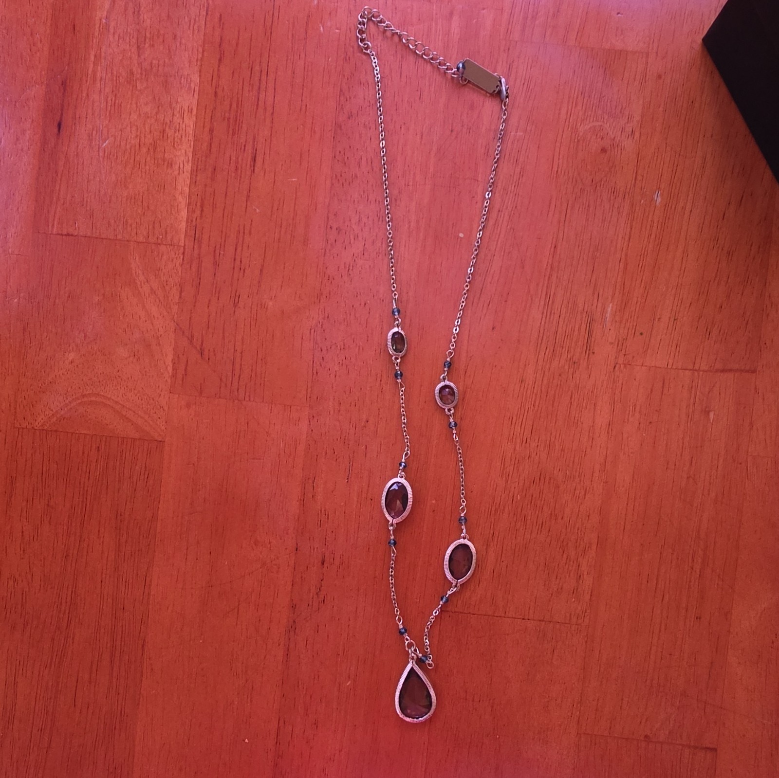 Silver Tone Metal Cable Chain Necklace with Oval Links, No Stone