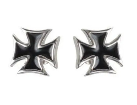 EARRINGS Post Unisex Stainless Steel Biker Iron Cross Earrings 32