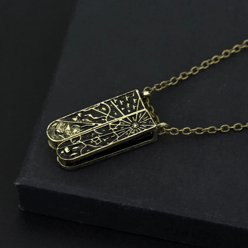 Mystic Grimm-Inspired Key Necklace – Retro Bronze Pendant on Link Chain