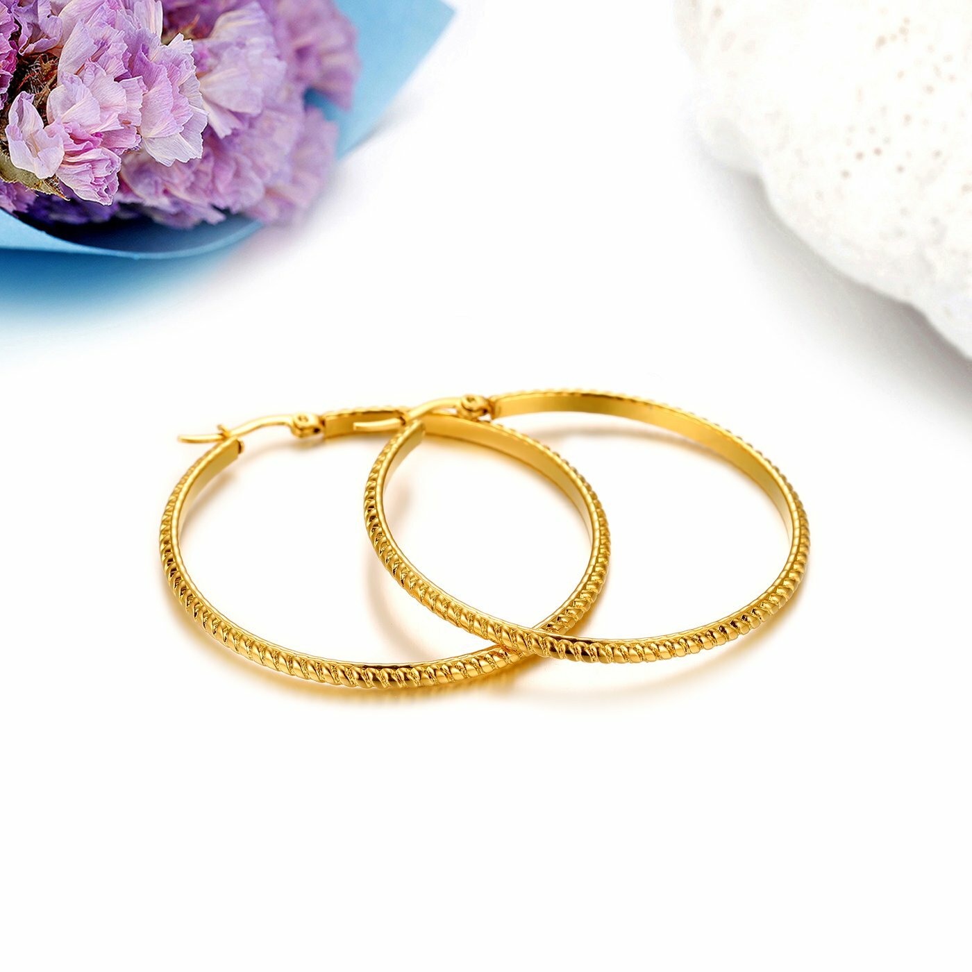 2pcs Women Round Circle Hoop Dangle Drop Earrings Ear Studs 15-45mm Silver/Gold