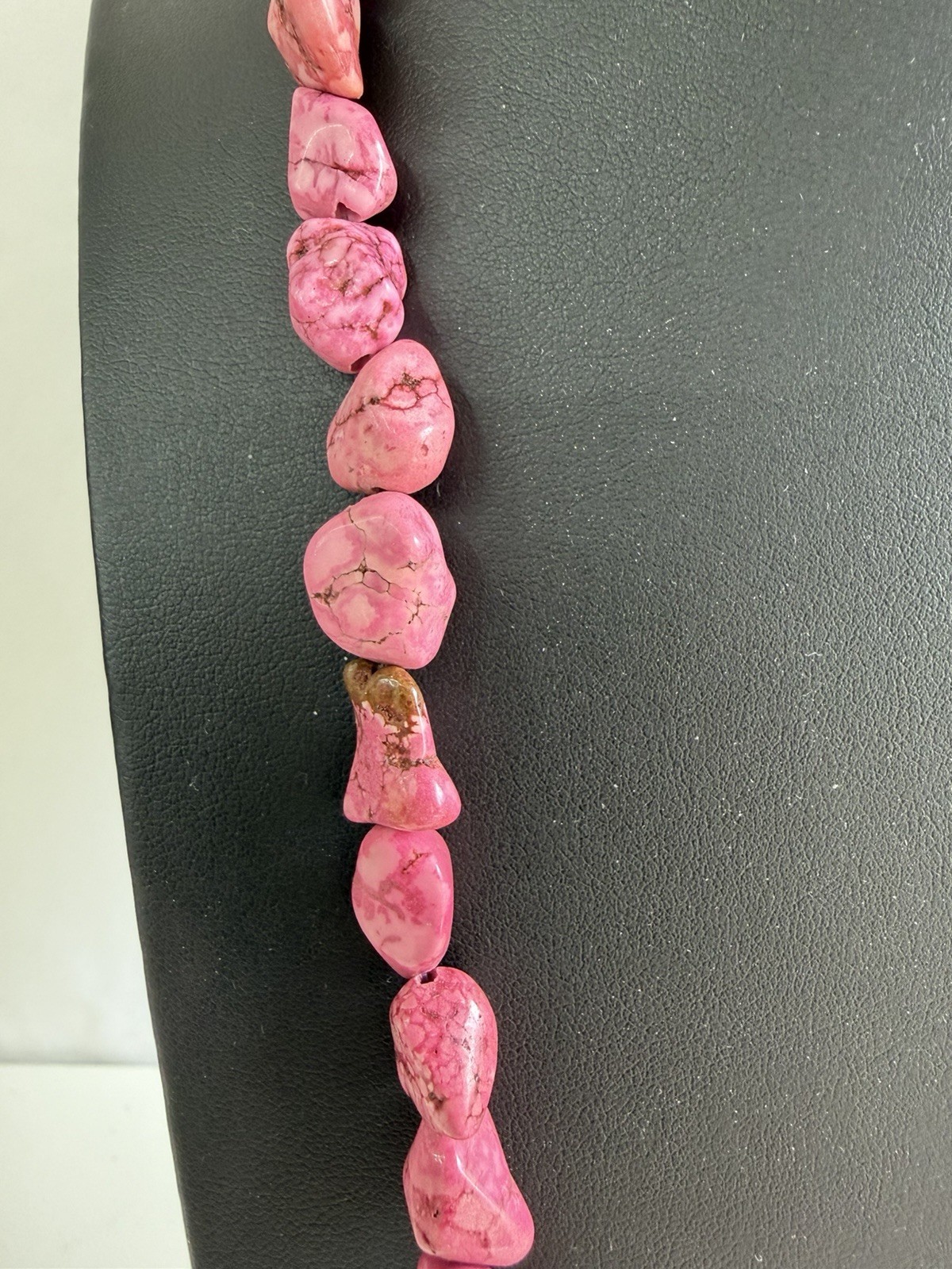 Pink Turquoise Stone 14 Inch Necklace