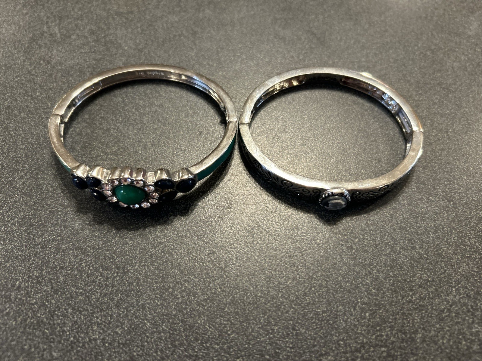 Lia Sophia Silver tone Stretch Bangle Bracelet Florid and Maven Two Bracelets