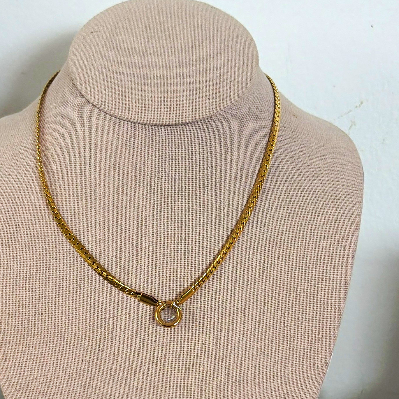 18k pvd curb chain w charm holder -16in+2in extender