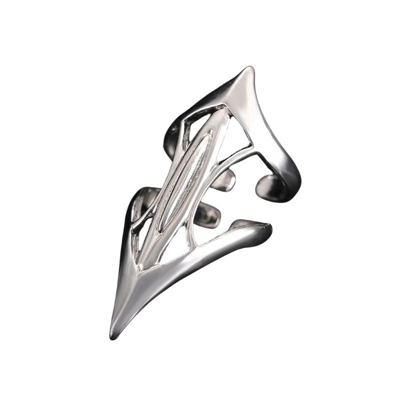Stryker Ring (Adjustable) Gothic Rave Punk Silver Ring Set Y2K