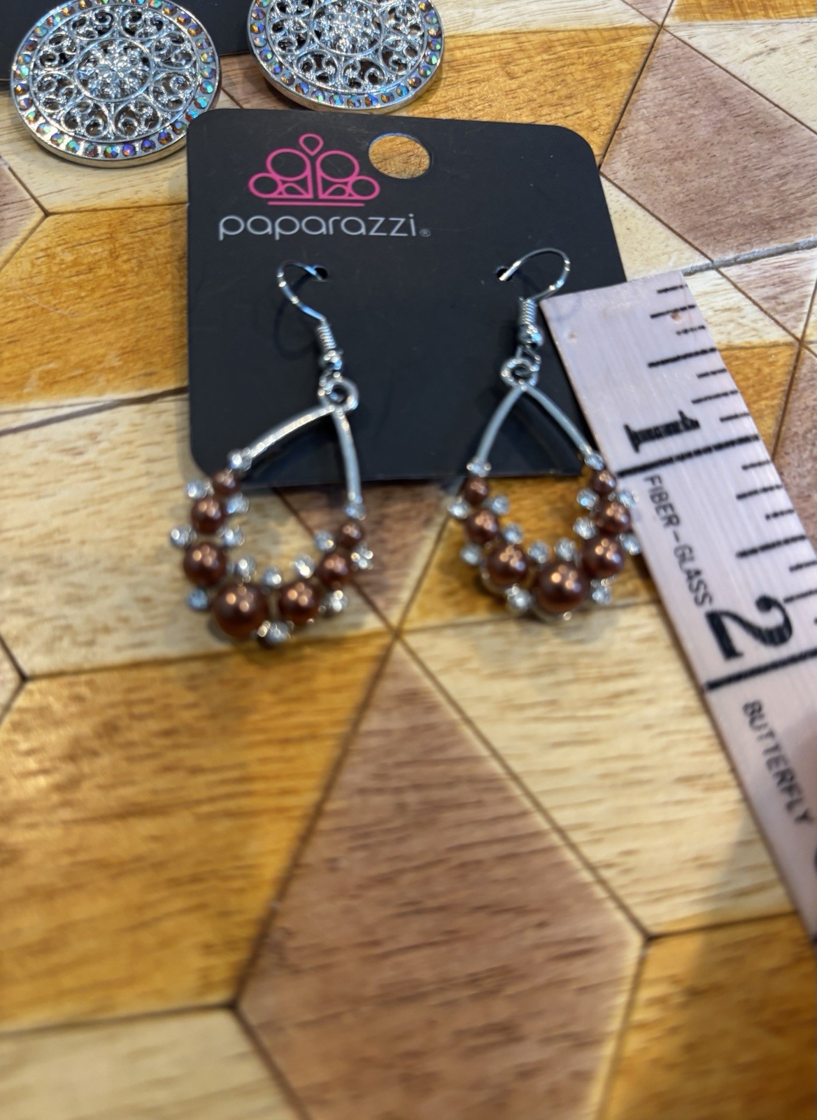 2 Pair New Paparazzi Iridescent Dangle Earrings Bollywood Ballroom & Fancy First