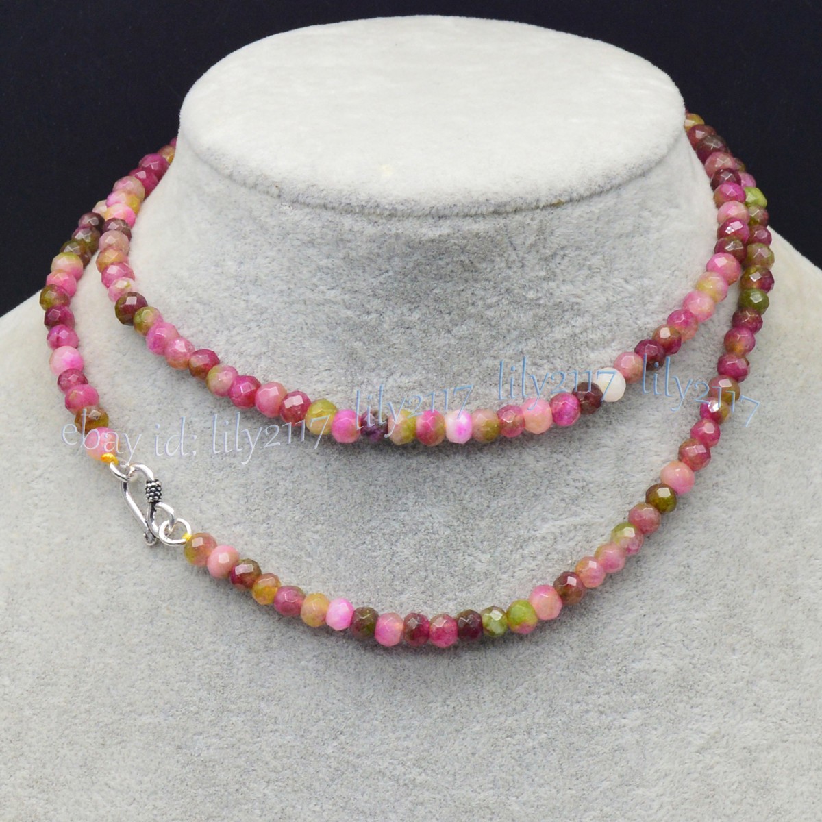 Faceted Natural 4x6mm Multicolor Kunzite Gemstone Rondelle Beads Necklace 14-36″