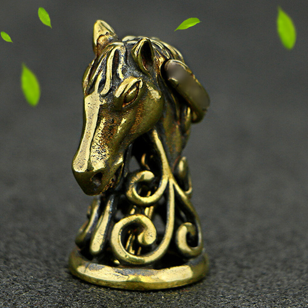 Vintage Horse Cast Iron Brass Bell Antique Pendant Keychain Bronze