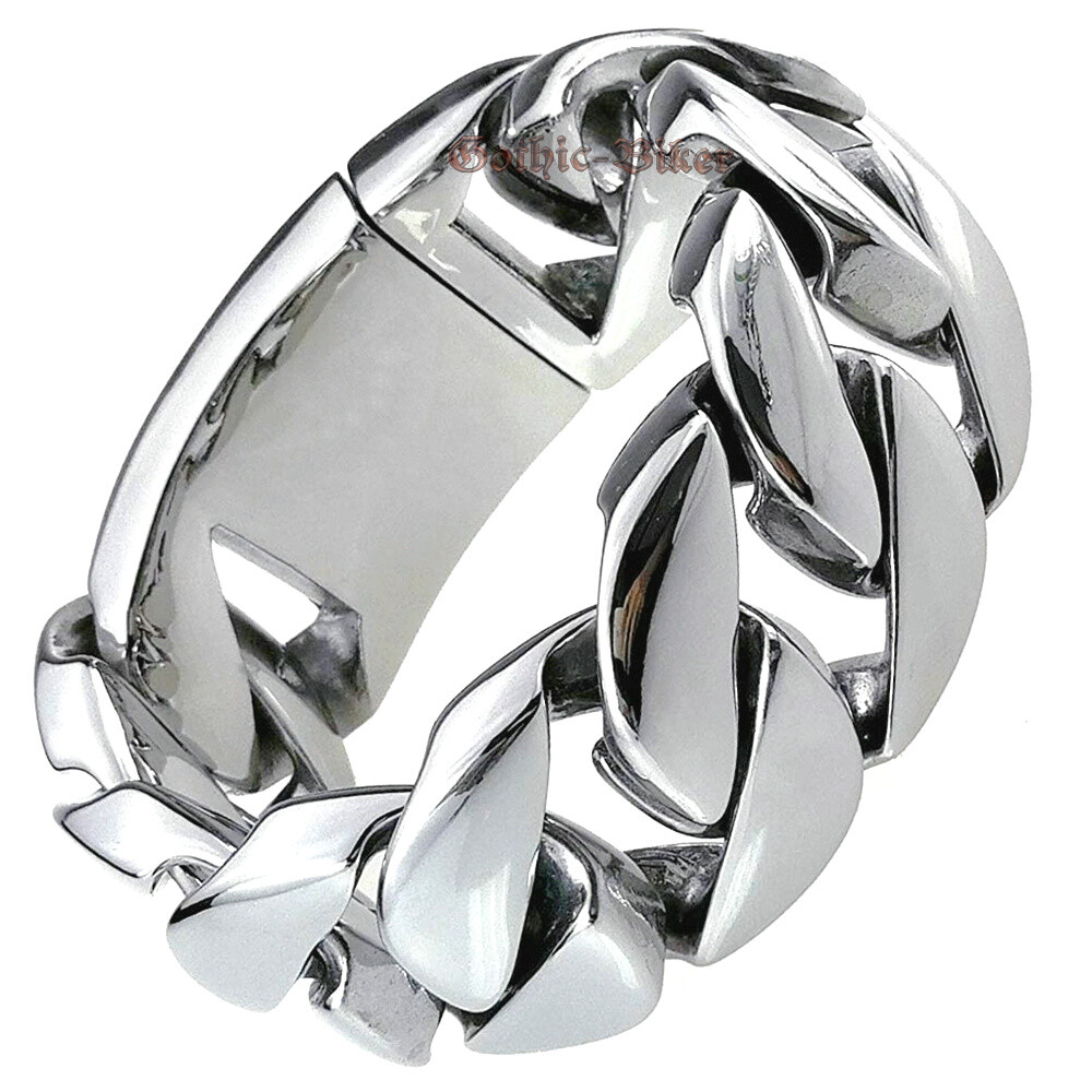 Super Heavy 31mm Men Polished Cuban Curb Chain Stainless Steel Bracelet Necklace