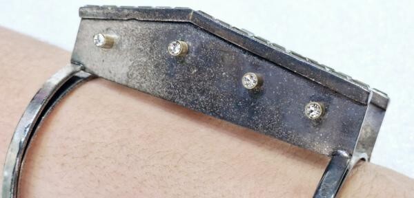 LANVIN brutalist Maxi PEARLS cuff by Alber Elbaz