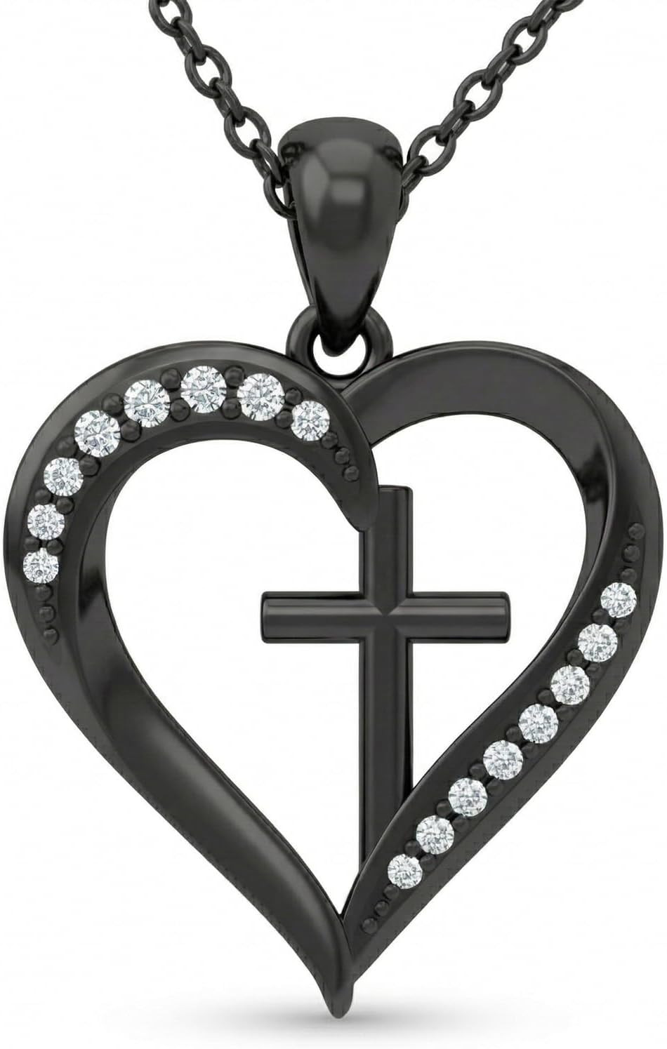 Heart Cross Necklace for Women Faith Pendant Christian Religious Jewelry Gift fo