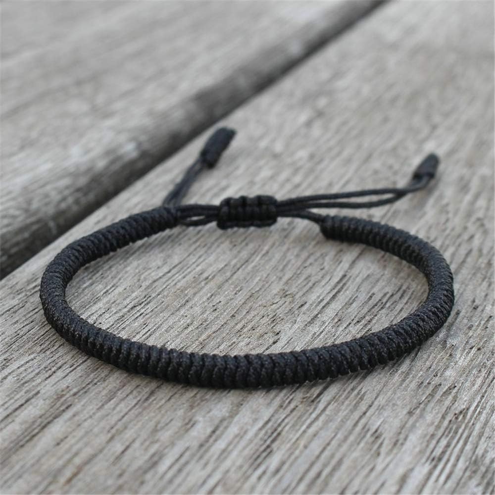 Dainty Handmade Red and Black Braided Bracelet – Adjustable for All Occasions