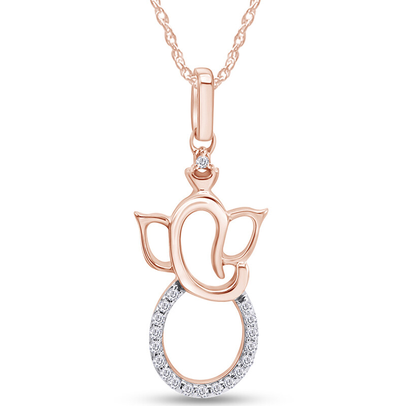 Round Cut Hindu Ganesh/Ganapati Pendant In 925 Sterling Silver