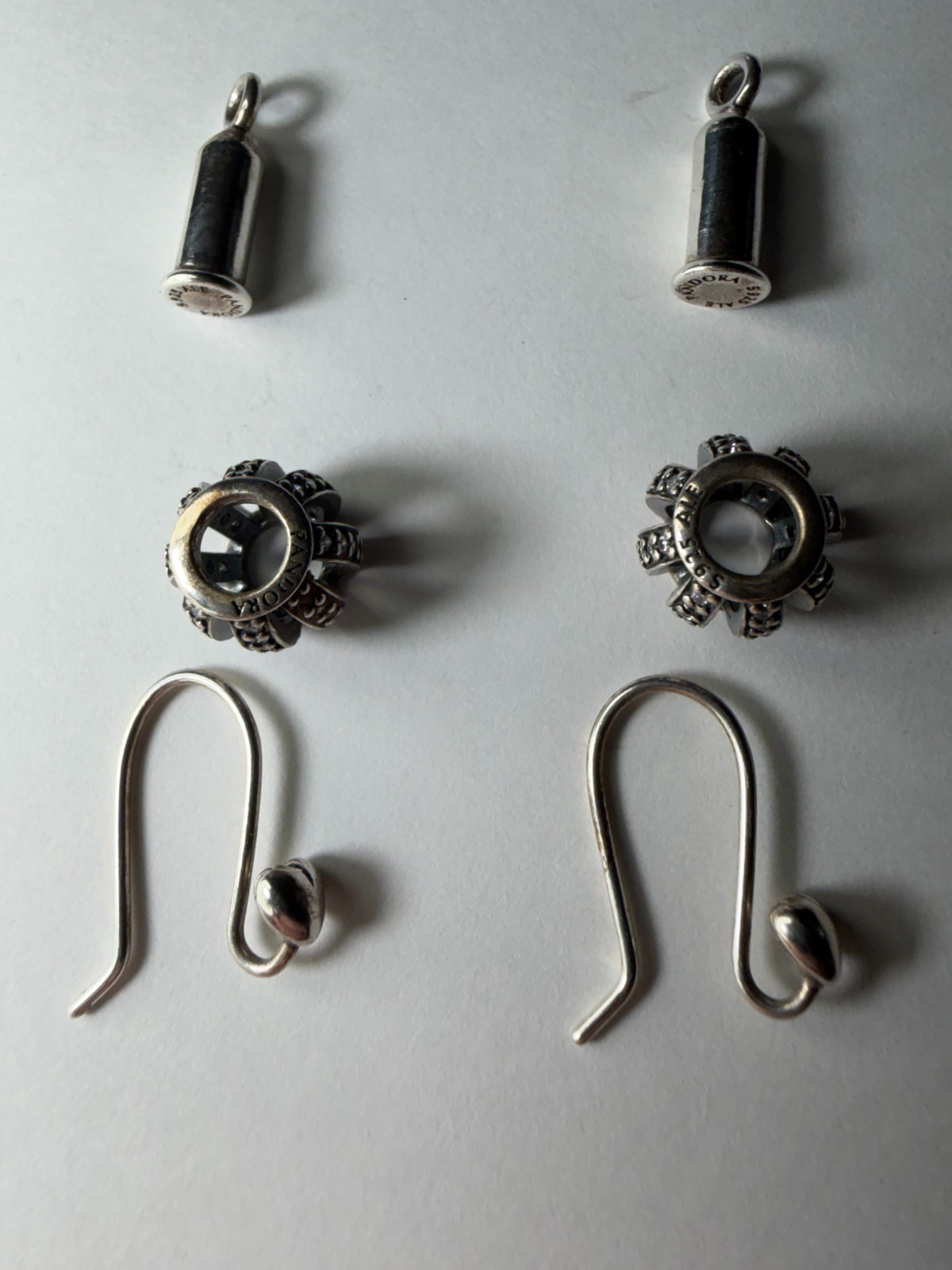 Authentic Sterling Silver Pandora Earrings S925 Shepherds Hook Earring with Bead