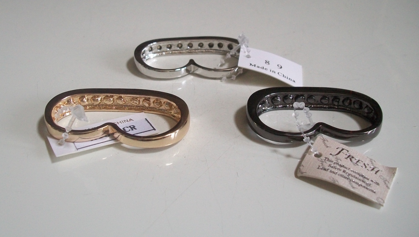 Men’s fashion dressy casual hip hop 2 finger ring pick size & color