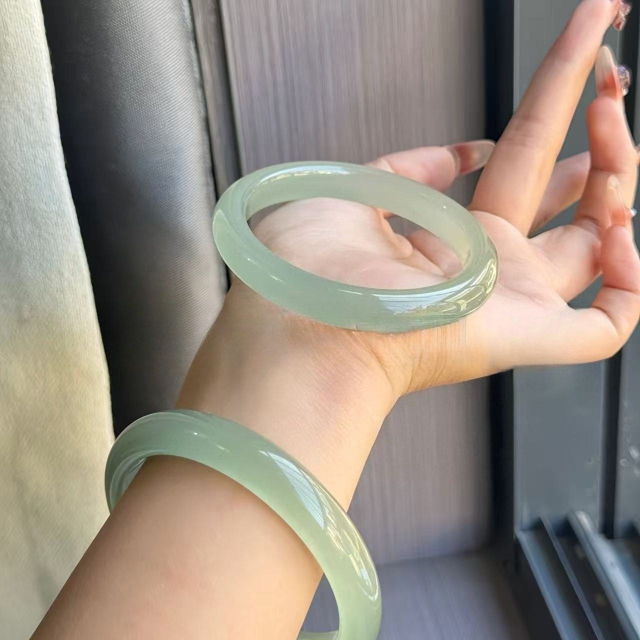 Ice Green Jade Bracelet Dongling Jade Clear Water Bracelet High Ice Bracelet