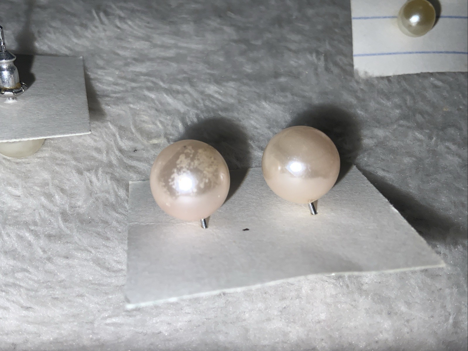 8 Pair Round Ball Stud Earrrings Various Colors & Faux Pearl
