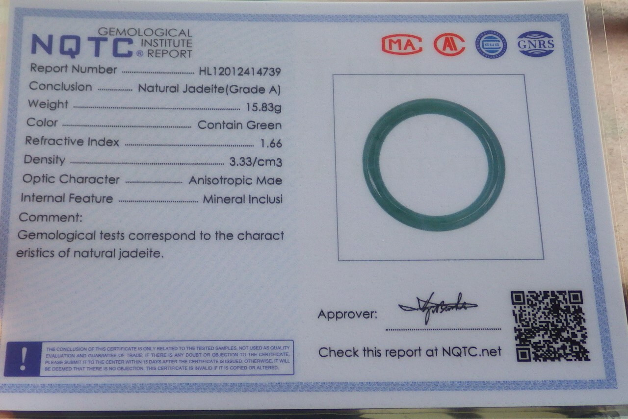 Video Certified Natural JADE JADEITE BABY Child Bangle Bracelet 42 mm 114008 TS