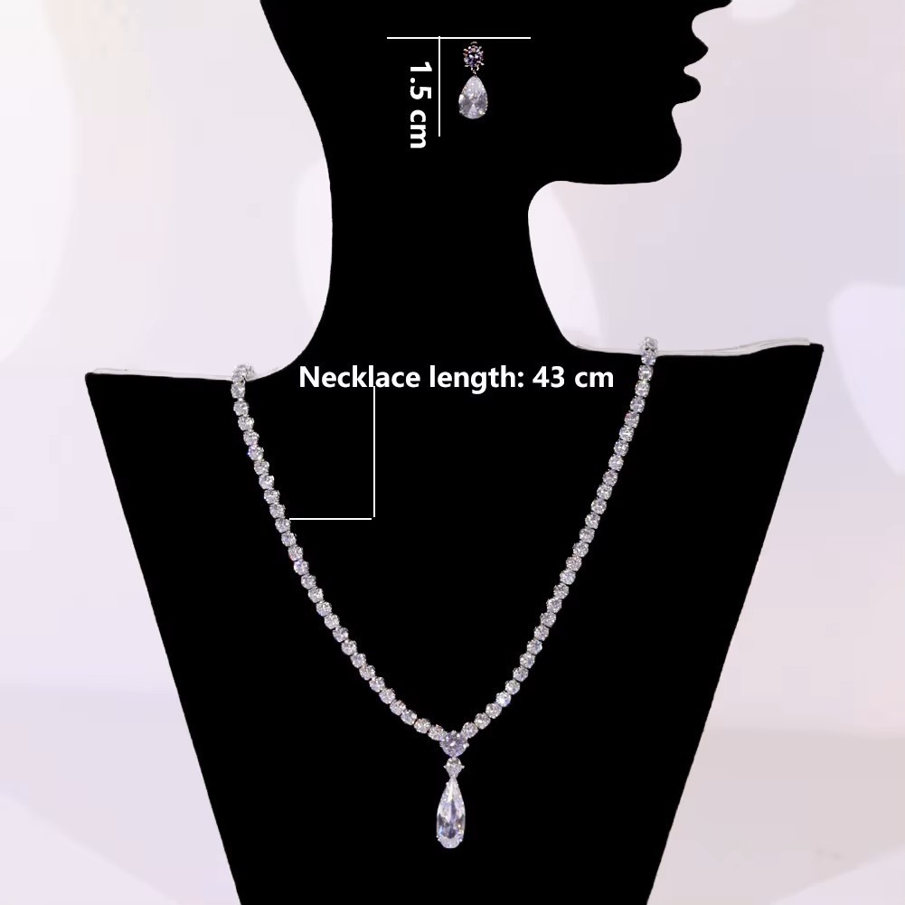 Simple 3A Zircon Drop Shape Women High Quality Party Bridal Wedding Jewelry