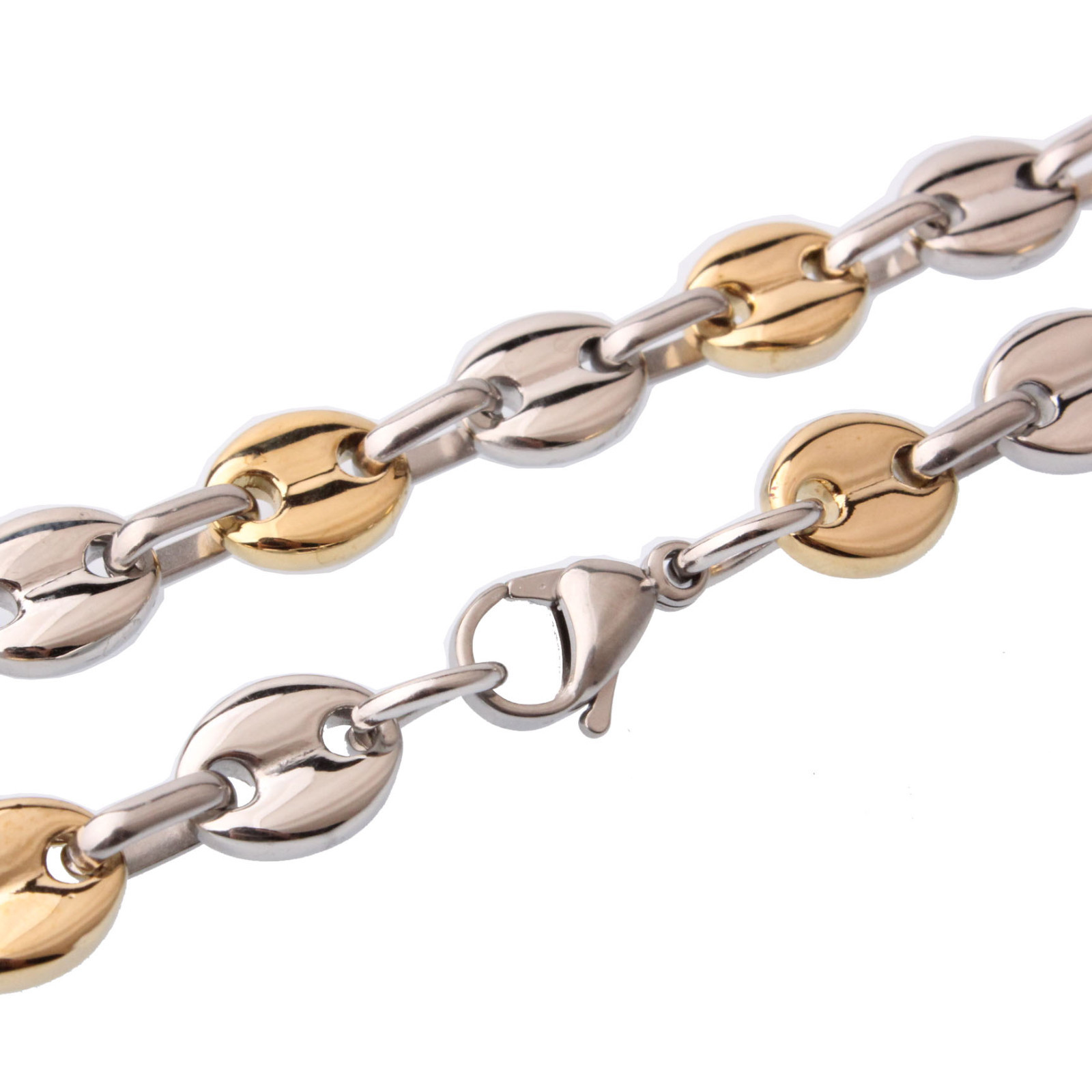 Multi-color 7″-40″ Women Men’s Chain Stainless Steel Coffee Beads Link Necklace