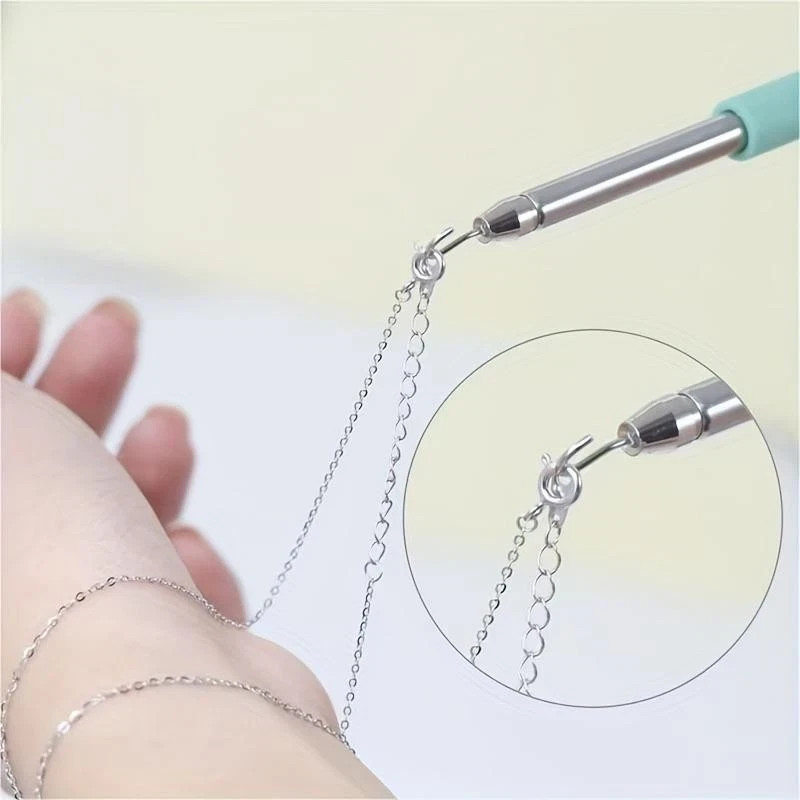 Bracelet Helper Tool Jewelry Fastening Aid for Easy Hook Clasp Tie & Zipper Use
