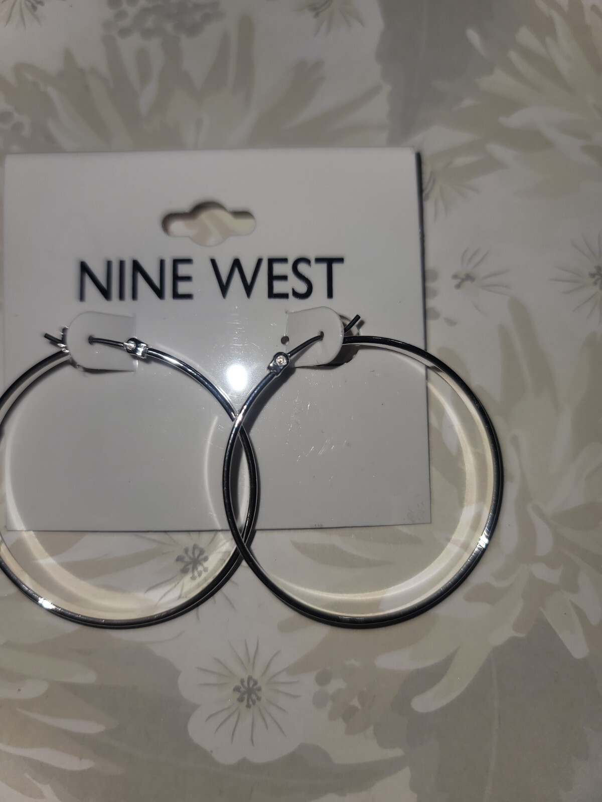 Nine West Silvertone Fashion Hoop Earrings
