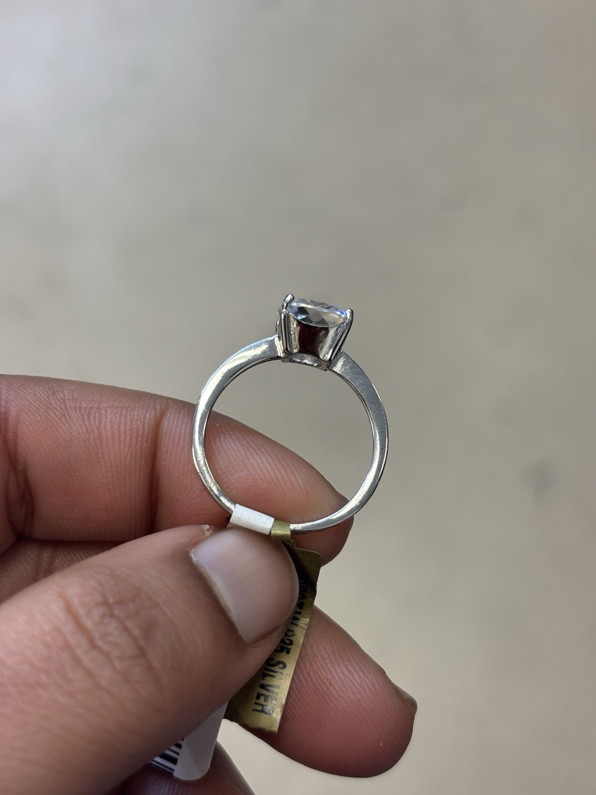 925 Sterling Silver Solitaire Ring Cushion Cut Clear Gemstone Prong Setting
