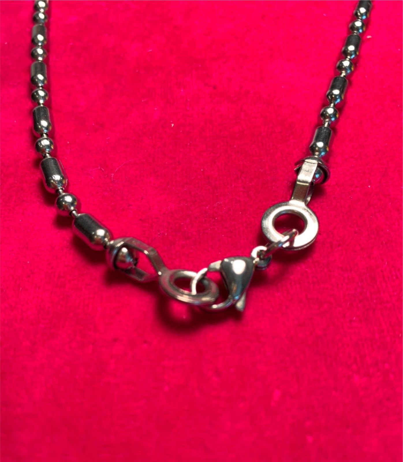 84″ 4.5mm STAINLESS STEEL SILVER BALL & OVAL CHAIN WITH LOBSTER CLAW CLASP