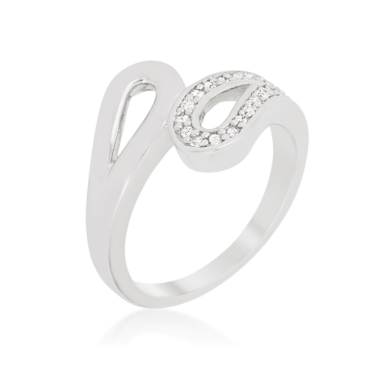 Fancy Split Shank CZ Contemporary Band Ring