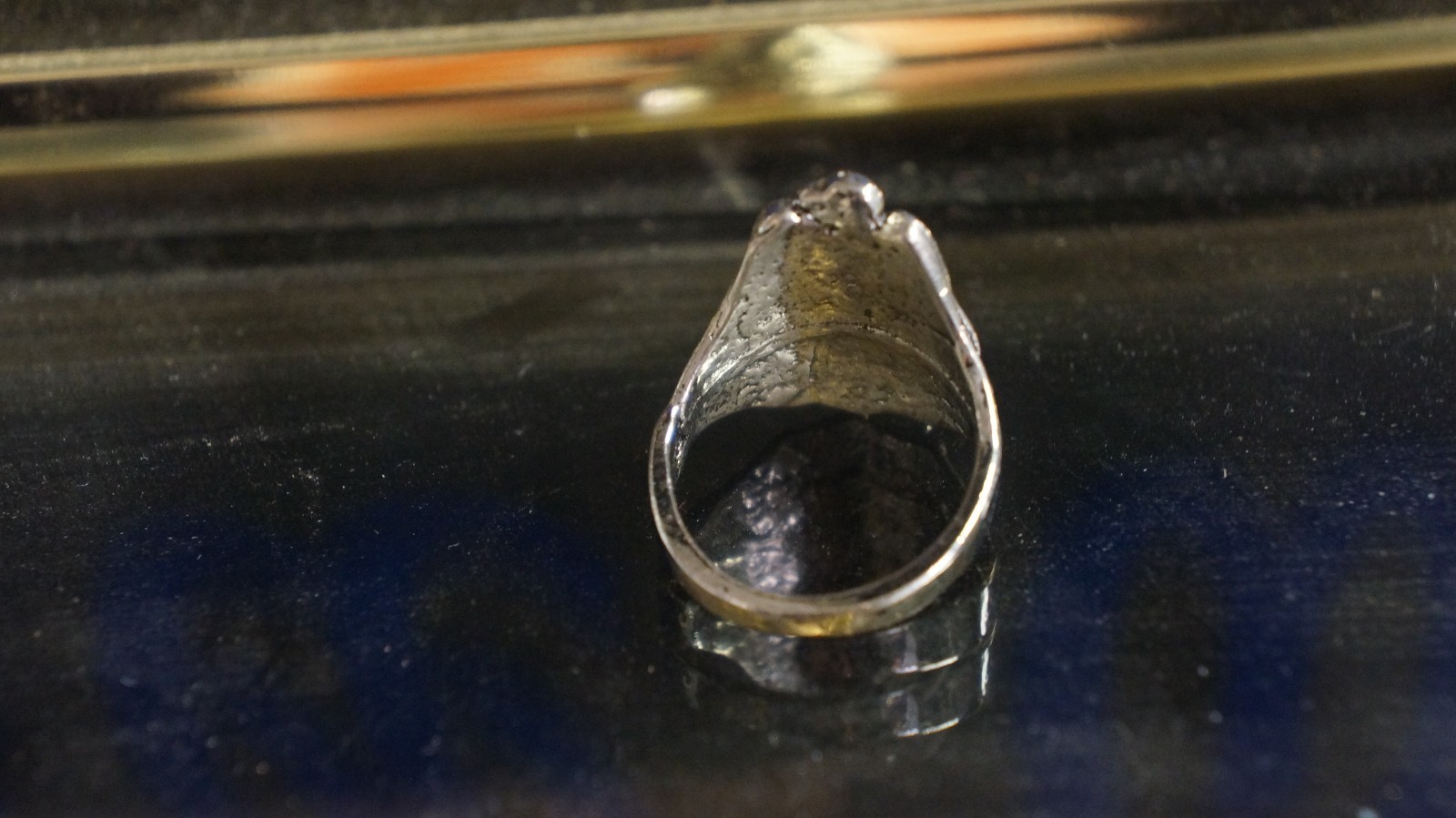 BIKER BASE METAL EAGLE ON ROCK RING