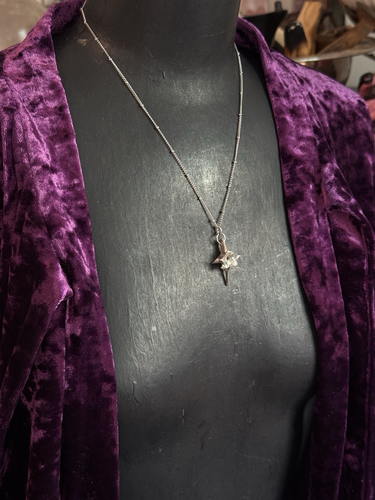 Rattlesnake vertebrae pendant necklace witchy oddities necklace gothic jewelry