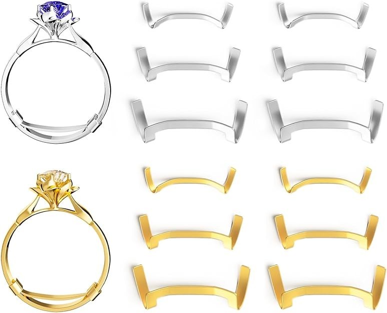 Filled Metal Ring Guard Set for Loose Rings, 12 Pack 3 Sizes for Different Band