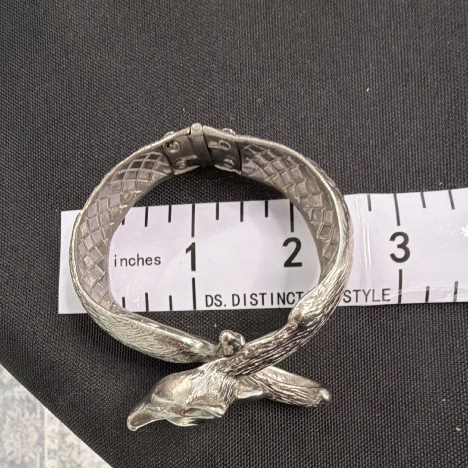 Silver plated Fox Castecliff Bangle Bracelet Hinged 2.5 in.