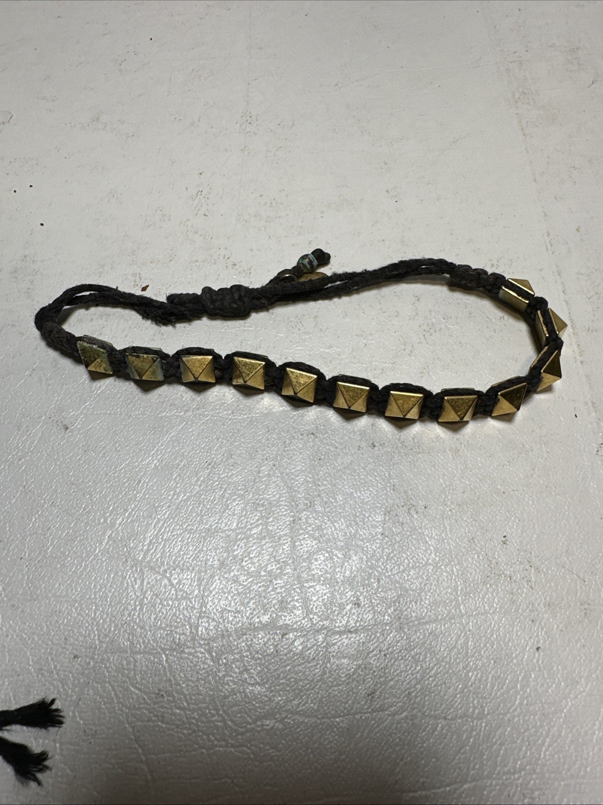 Valentino Garavani Two Braided Rockstud Bracelets Black &Gold
