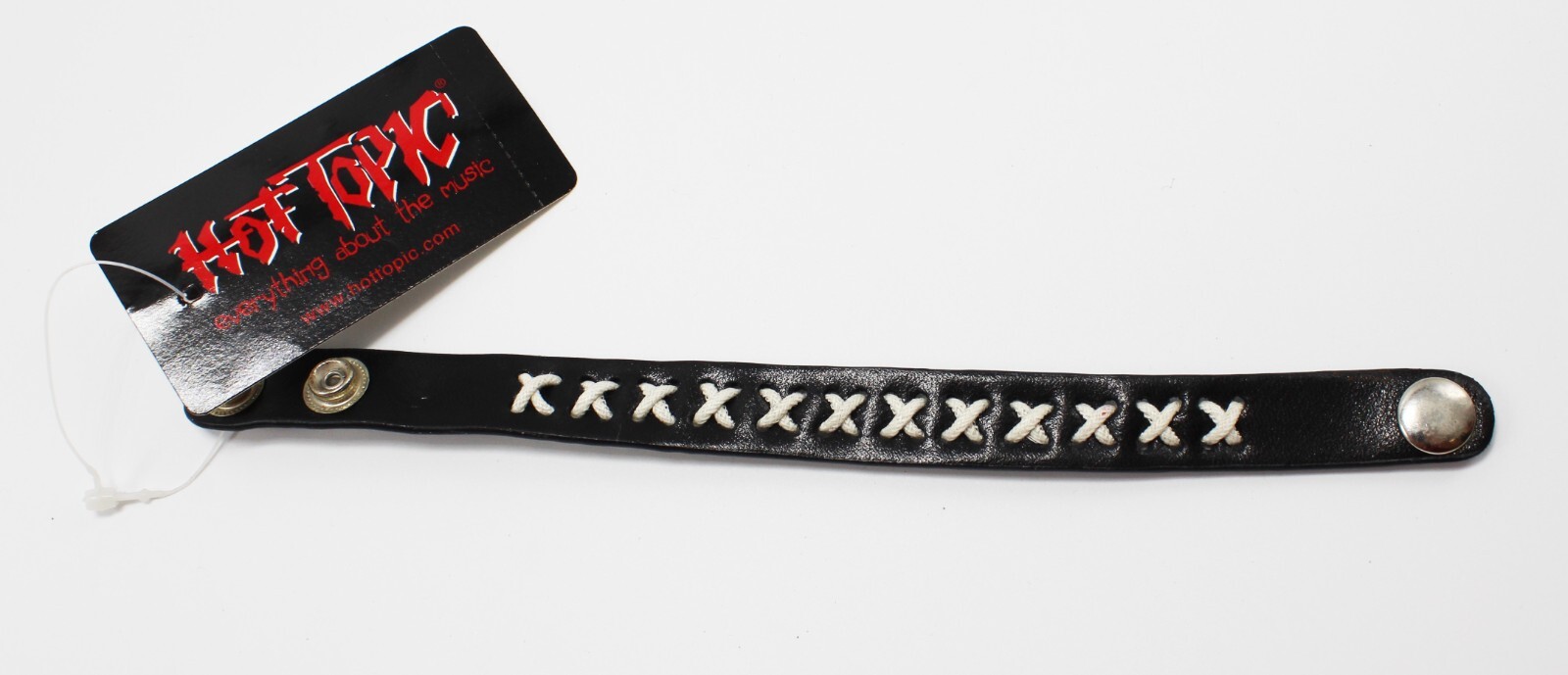 New Black & White Woven Faux Leather Bracelet by Hot Topic #B2116