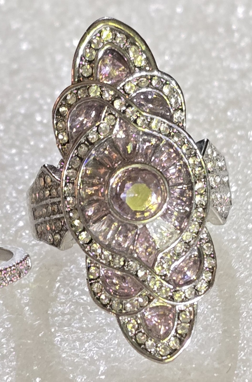 Blingy RHINESTONES Metal Cocktail Fancy Rings Lot Sizes 6-10.5