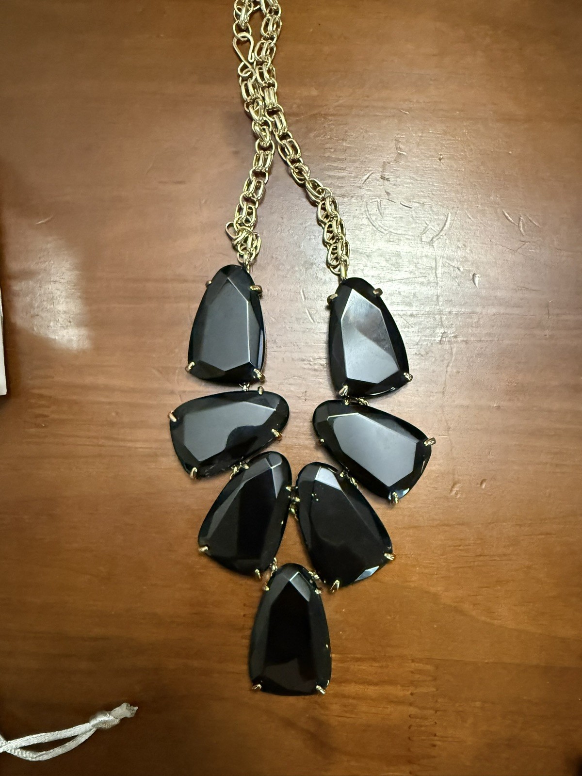 Kendra Scott Harlow Opaque Black/Gold Faceted Necklace