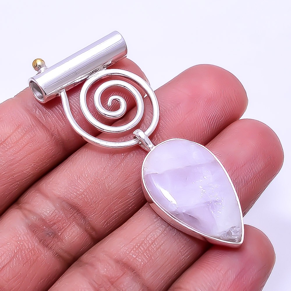 Pink Kunzite – Laghman Designer Handmade 925 Sterling Silver Pendant 2.03″ P40