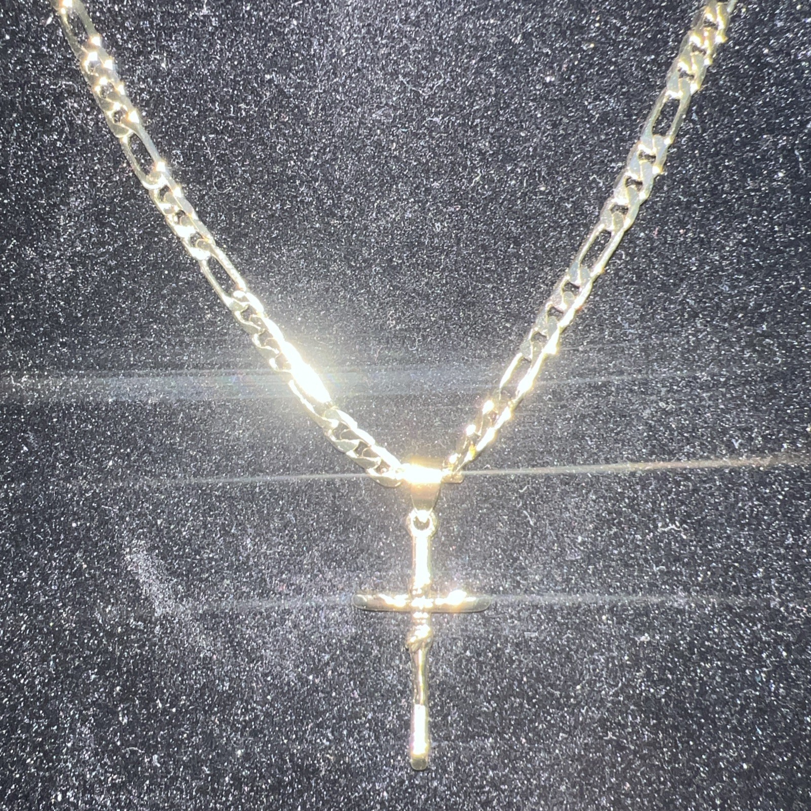 14K Gold Filled Chain 18 Inches Long 1/8 mm Wide Figora Unisex Lobster/W Jesus