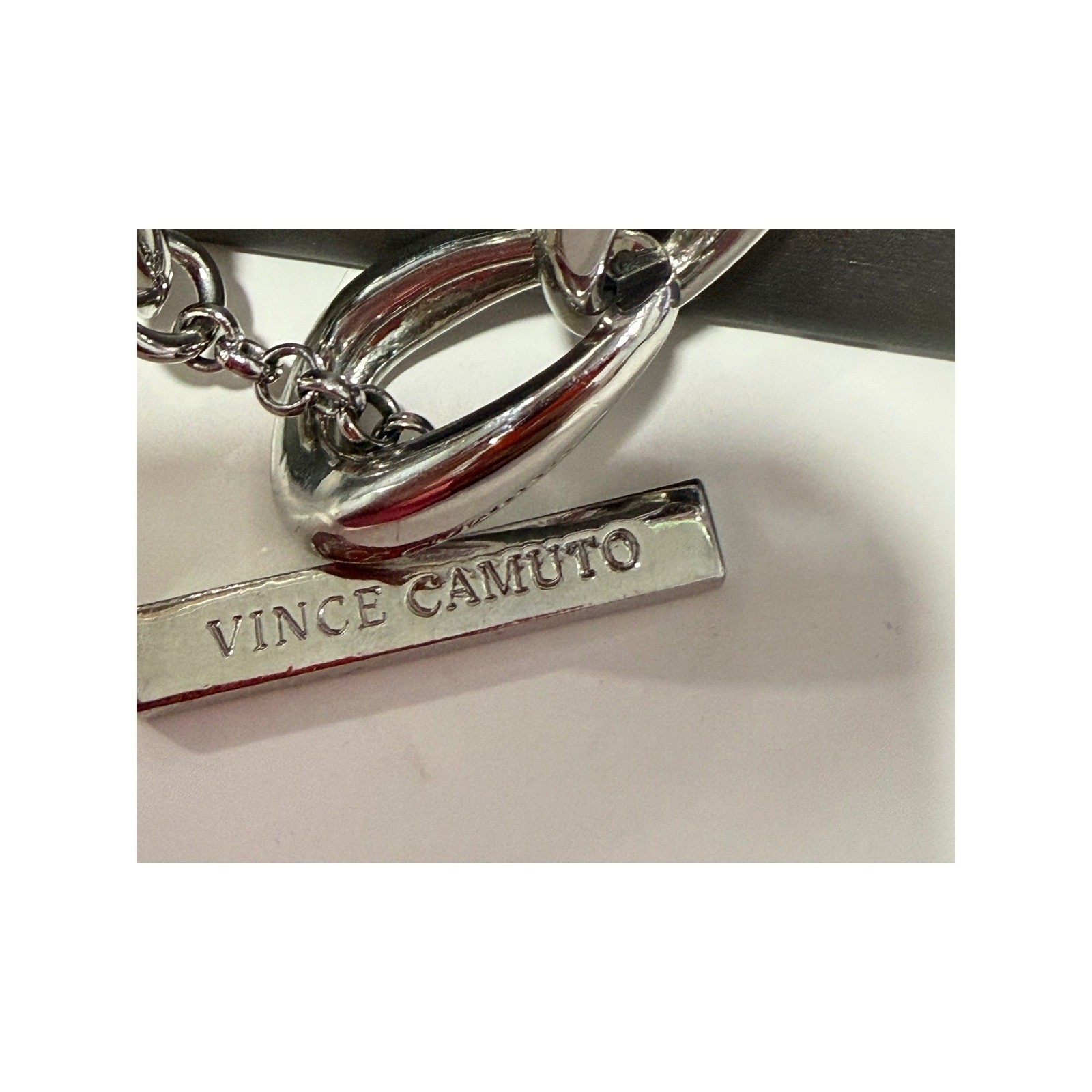 Vince Camuto Chunky Chain Necklace Silver Tone Chunky Heavy Toggle Statement