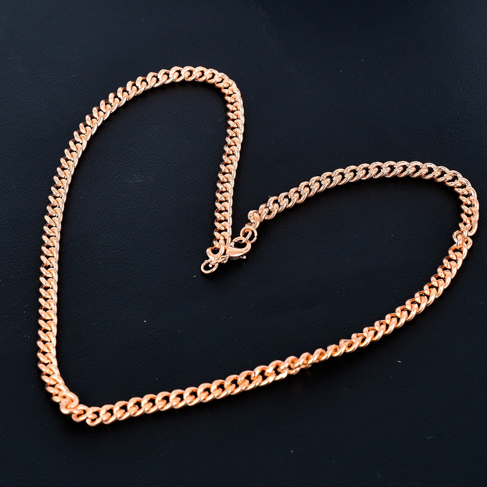 Vintage Copper Large Curved Copper Chain Hook Closure Necklace 20.5″ QN-002