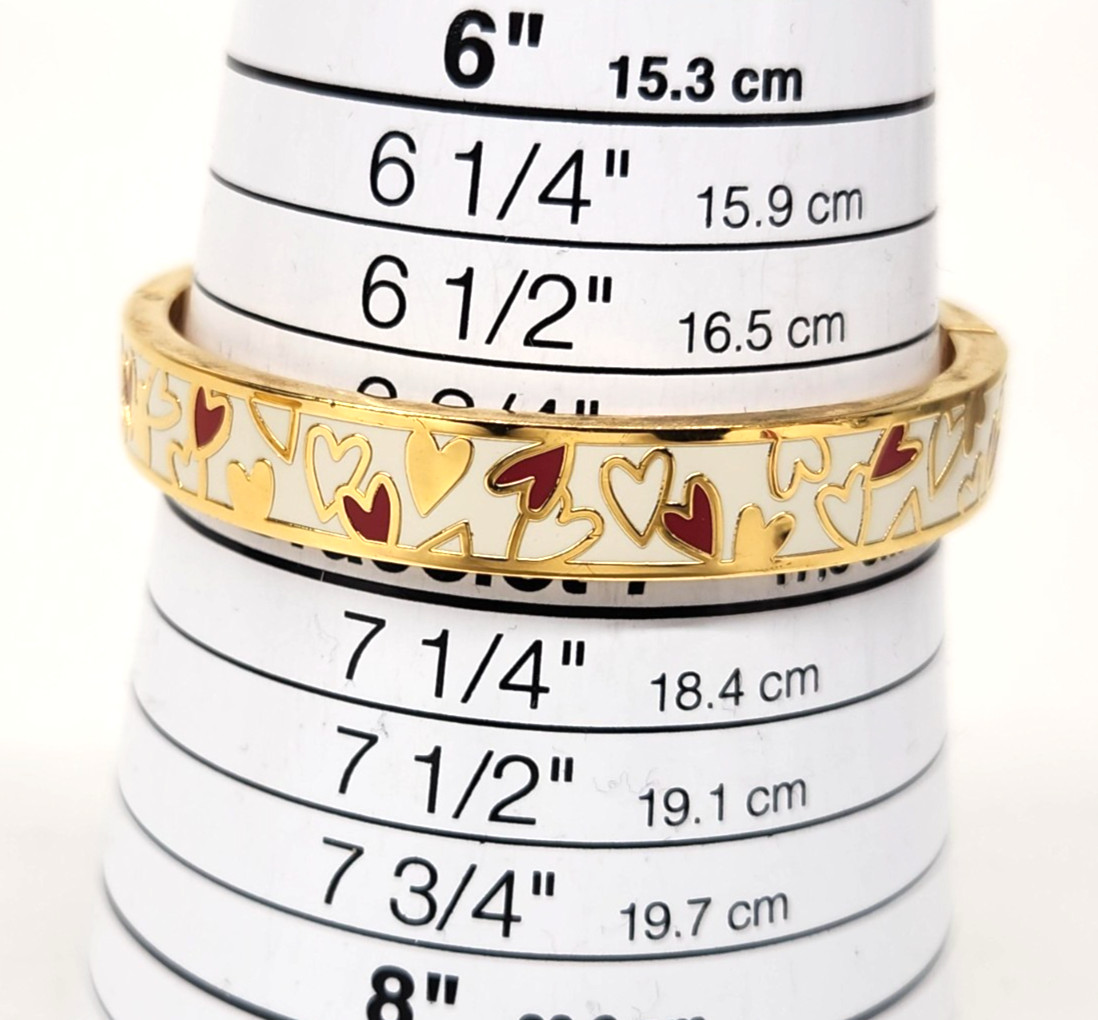 NWOT KATE SPADE All My Love Heart Red White Enamel Idiom Bangle Bracelet