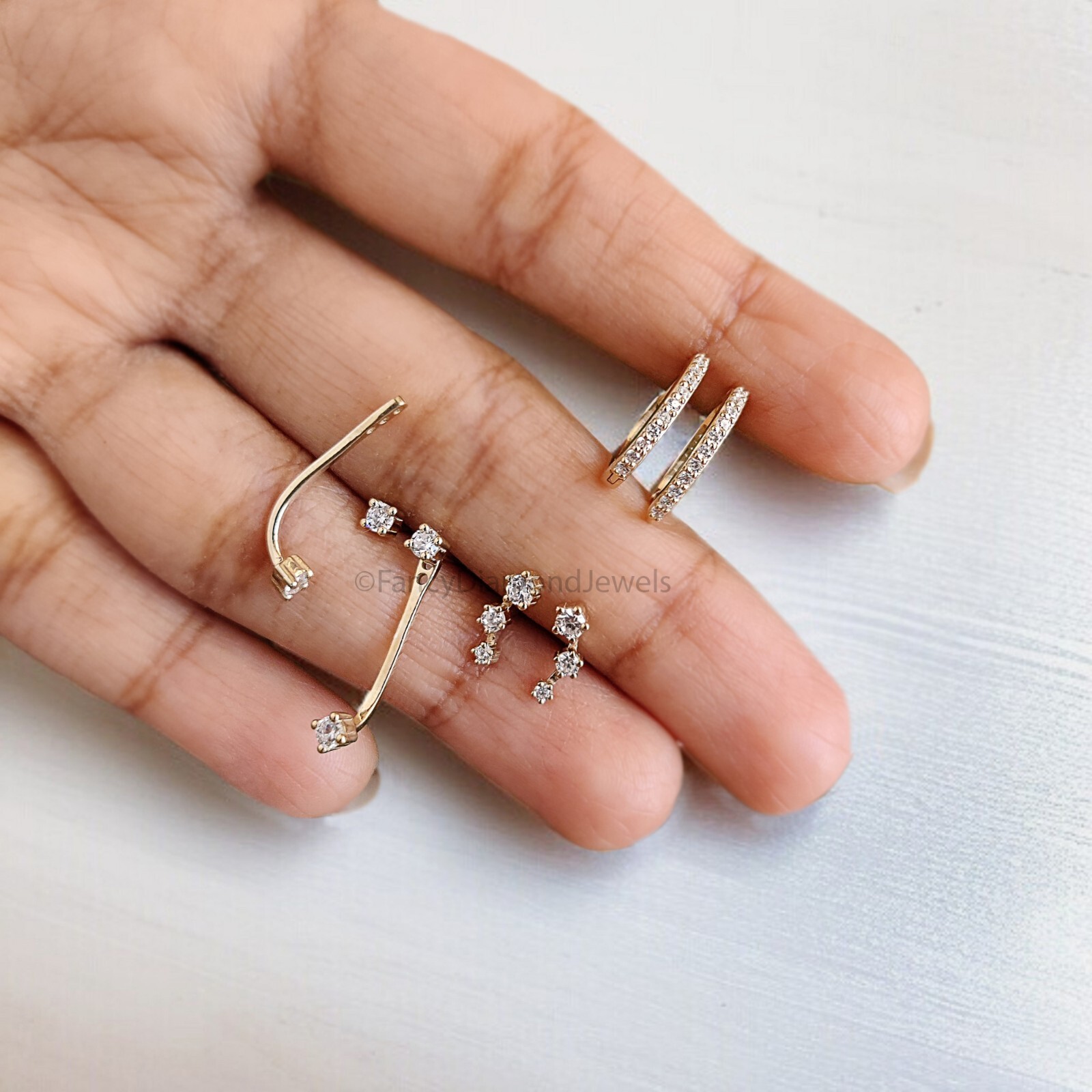 Front Back Earring Set ear jacket dainty ear jacket gold ear jacket earrings