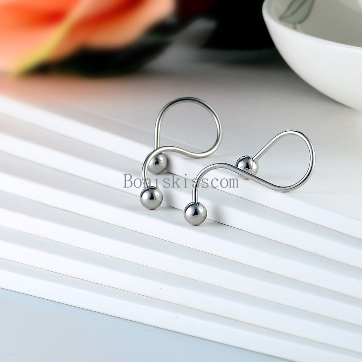 2Pcs Silver Stainless Steel Infinity Symbol Earrings for Ladies Women Girls Gift