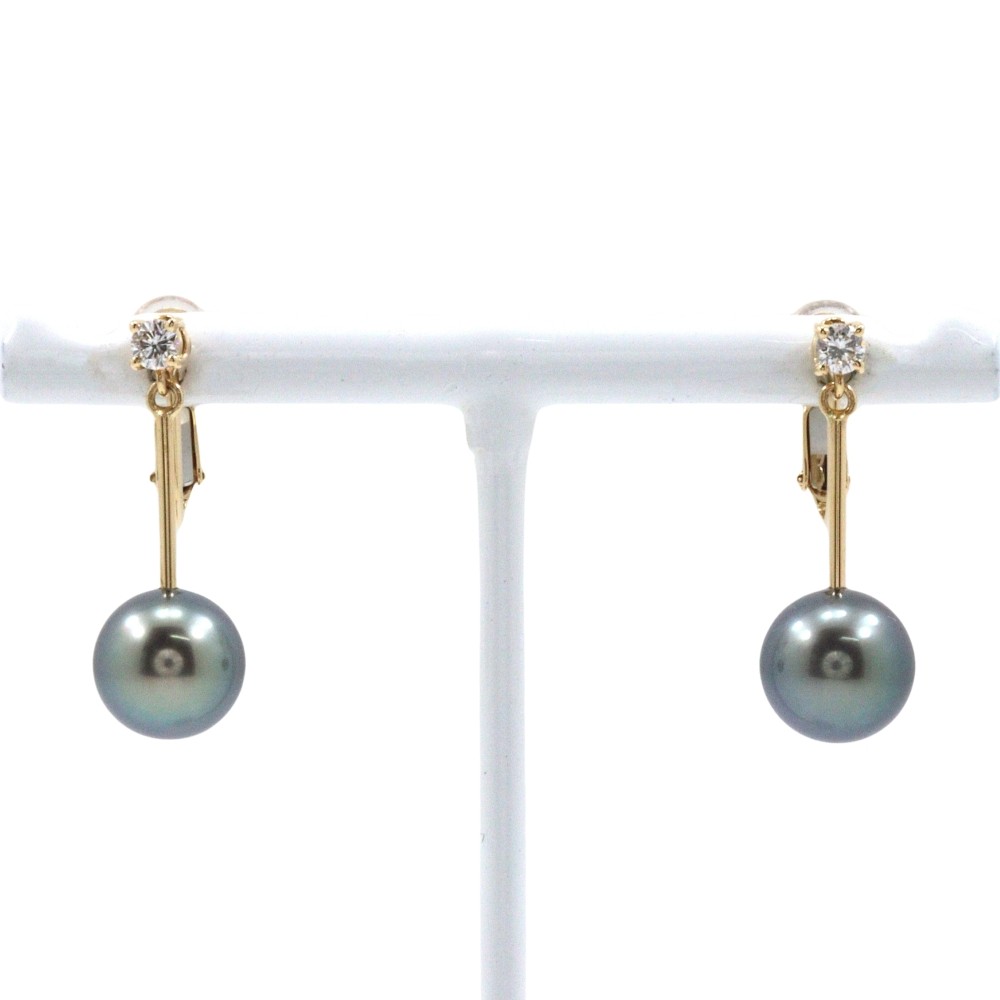 TASAKI Pearl Earring9.1，9.3ｍｍ K18 yellow gold/Pearl/diamond 4.6g Women