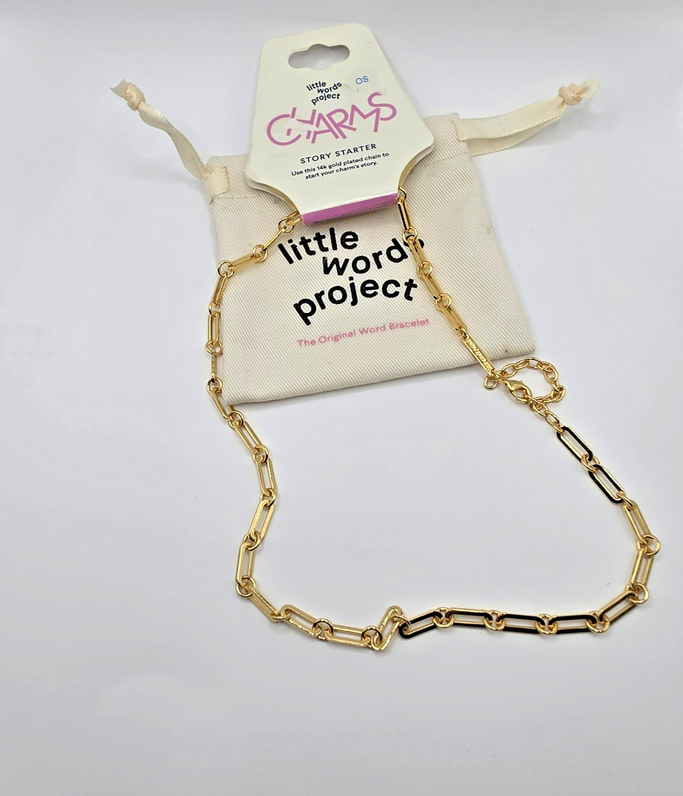 Little Words Project 14 k Gold Plated Link Chain Necklace Lobster Closure Metal