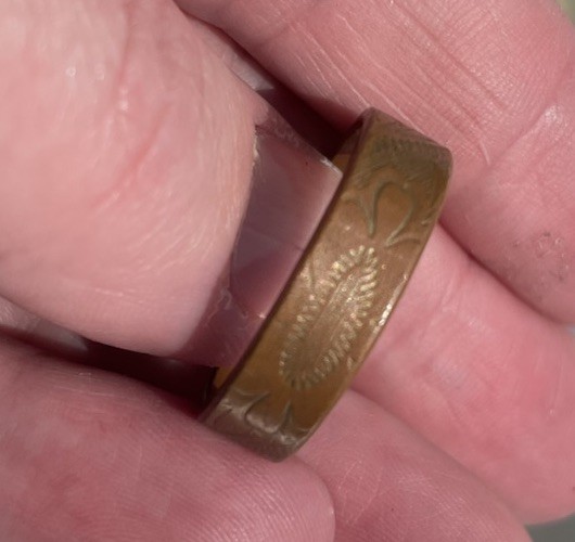 Vintage Copper Ring Adjustable Engraved Band Size U Thumb Middle Ringer Coin