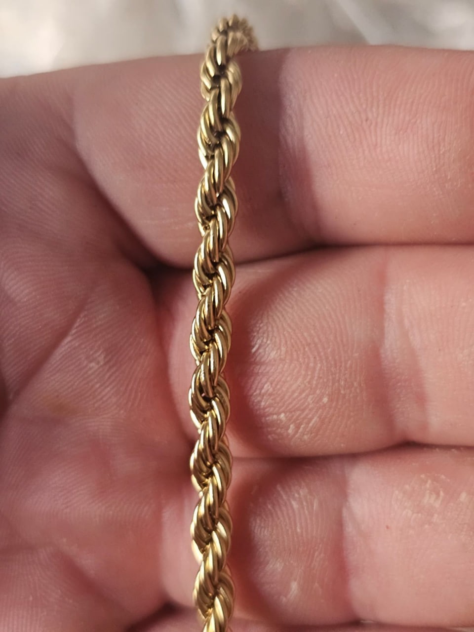 Unisex Gold Stainless Steel Rope Chain Necklace Twisted Link Trendy Jewelry