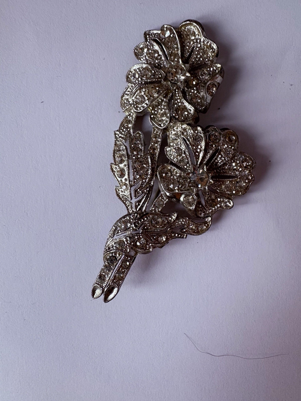 Little Nemo Art Deco Brooch circa 1920’s flower rhinestone