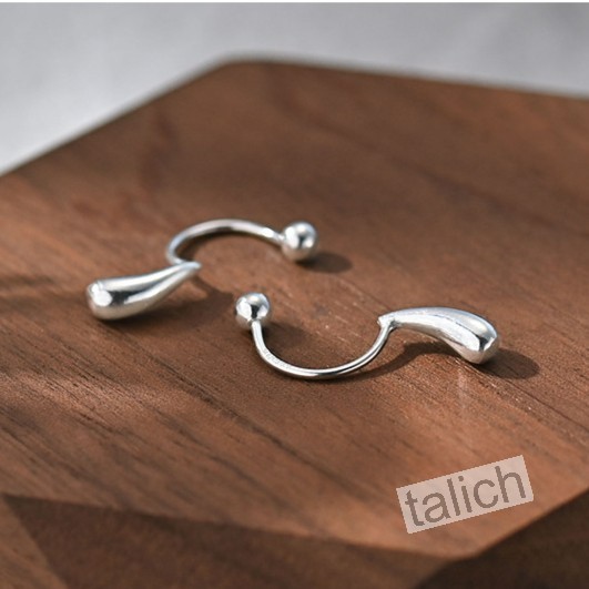 999 Fine Silver Organic Tiny Dew Drop Earrings Jacket Ball Screw Back Minimal